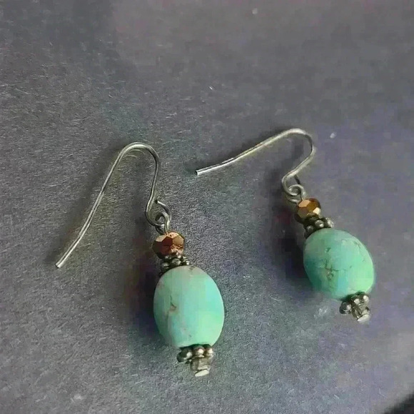 Vintage turquoise drop earrings - Picture 5 of 8